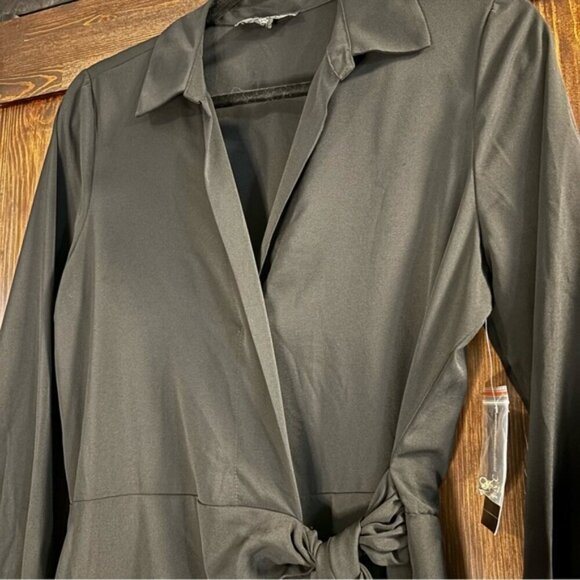 INC International Concepts Long Sleeve Collared Waist Tie Dress NWT - Picture 7 of 9